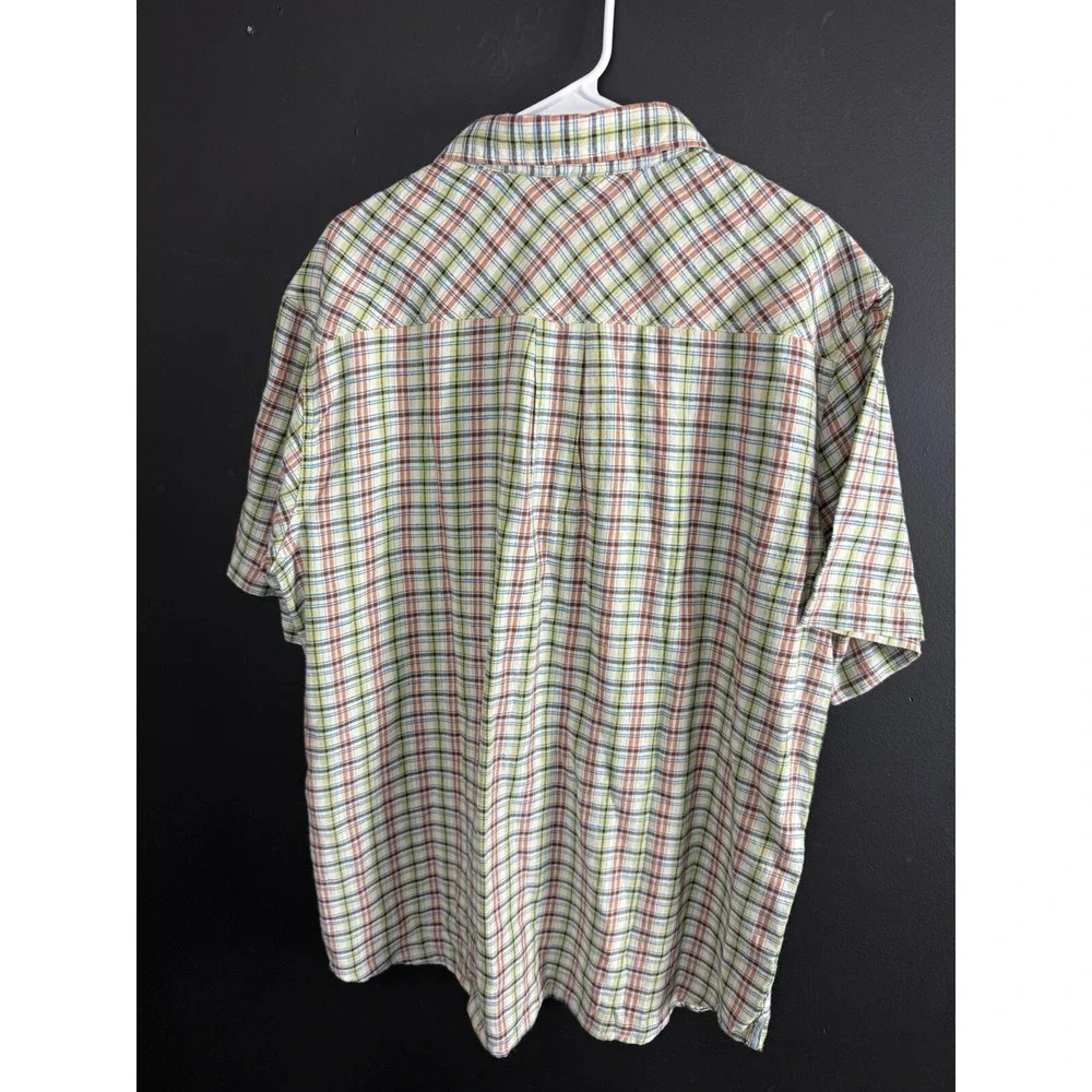 Carbon 2 Cobalt Mens XL Button Up Short‎ Sleeve Shirt Two Chest Pocket Plaid